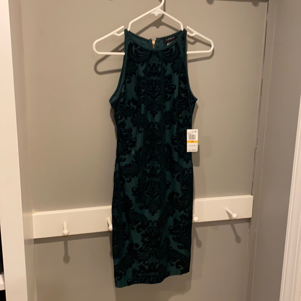 Never worn deep green cocktail dress